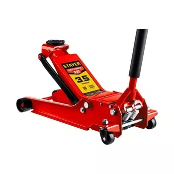 Домкрат подкатной STAYER F-37 RED FORCE, 3.5т 98-535 мм, универсальный для СТО (43158-3.5)