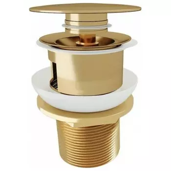 Донный клапан с переливом Teymi Solli для раковины, золото глянцевый T140205