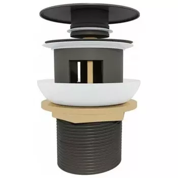 Донный клапан с переливом Teymi Solli для раковины, графит матовый T140203