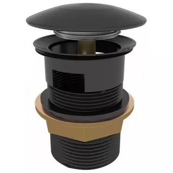 Донный клапан Teymi для раковины с переливом, черный T140104