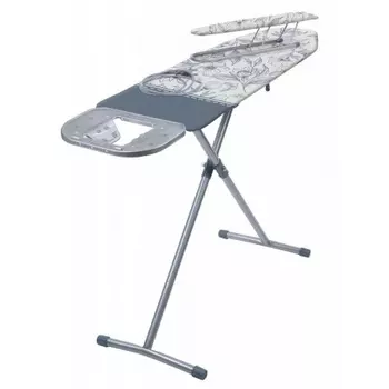 Доска гладильная "НИКА" -3МТ тефлон (перф.лист), рукав, с серыми цветами, 122*34 см, Н3МТ/1