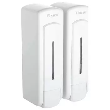Дозатор для ж/м настенный двойной 325+325мл Fixsen HOTEL пластик белый (FX-31012H-2)