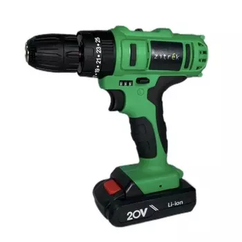 Дрель аккумуляторная ударная Zitrek Crusher 21-Li (20В, Li-ion аккум. 2шт, ЗУ, кейс, бита)