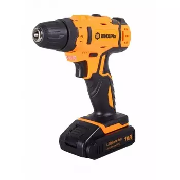 Дрель-шуруповерт аккумуляторная ДА-16Л-2КА с набором оснастки 65 предметов Вихрь