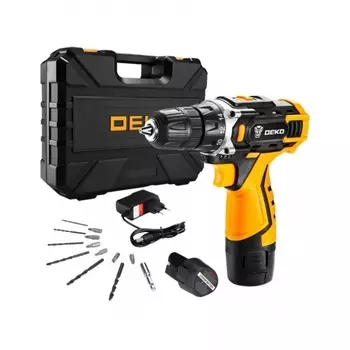 Дрель-шуруповерт аккумуляторная Deko DKCD12FU-Li Set 3 + набор 13 предметов 063-4173
