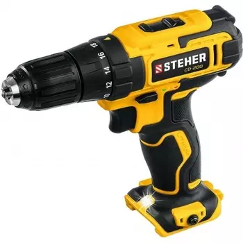 Дрель-шуруповерт (CD-200) STEHER V1, 20 В, 40 Н·м, без АКБ