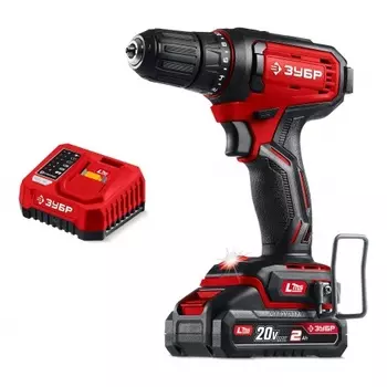 Дрель-шуруповерт ЗУБР 20 В, 40 Н·м, 1 АКБ LMS (2 А·ч), (ДШ-40-21)