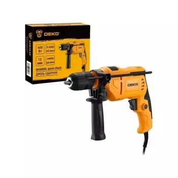 Дрель ударная сетевая DEKO DK600ID с быстрозажимным патроном, 600 Вт