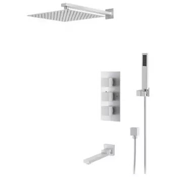 Душевая система для ванны и душа DK встраиваемая термостатический с изливом матовый белый Bayern.Liszt DA2515608A04
