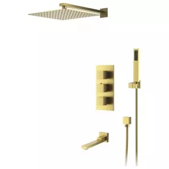 Душевая система для ванны и душа DK встраиваемая термостатическая с изливом матовое золото Bayern.Liszt (DA2515607A04)