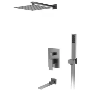 Душевая система для ванны и душа DK встраиваемая с изливом серый графит Bayern.Liszt (DA1515606A04)
