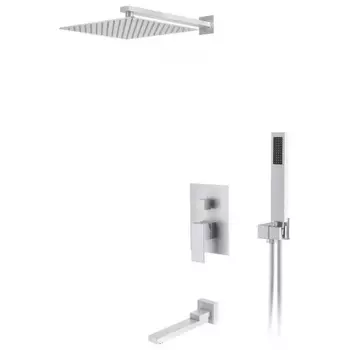 Душевая система для ванны и душа DK встраиваемая с изливом матовый белый Bayern.Liszt (DA1515608A04)