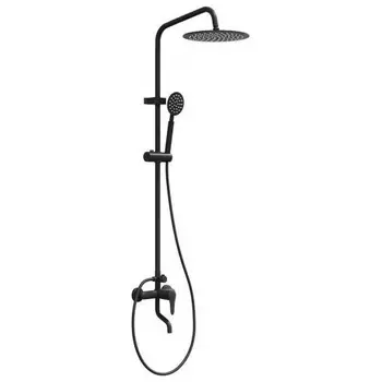 Душевая система Teymi Iva со смесителем и тропическим душем, черная матовая T10226