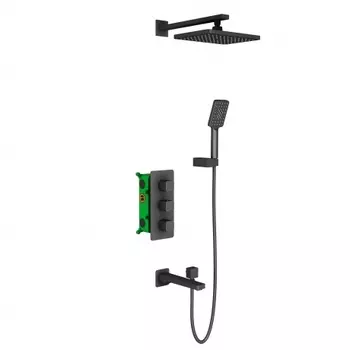 Душевая система встроенная с термостатом Timo Petruma (SX-5049/03SM) черный