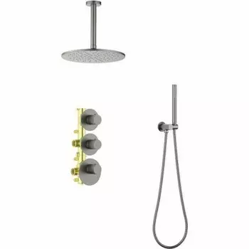 Душевая система встроенная с термостатом Timo Saona черное золото (SX-2399/18SM)