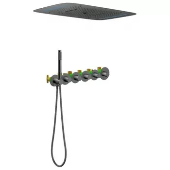 Душевая система встроенная с термостатом Timo Saona черное золото (SX-2319/18SM )