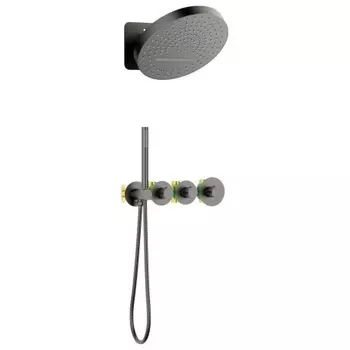 Душевая система встроенная с термостатом Timo Saona черное золото (SX-2329/18SM)