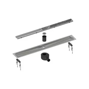 Душевой лоток TIMO Drain System 600 с двусторонней панелью "plate" под плитку, Хром (DS230206/00)