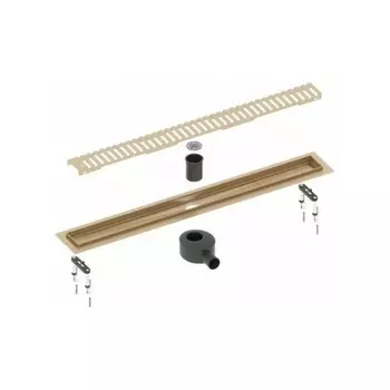 Душевой лоток TIMO Drain System 700 с вставкой "lines", Золото матовое (DS230107/17)