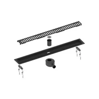 Душевой лоток TIMO Drain System 700 с вставкой "lines", Чёрный (DS230107/03)