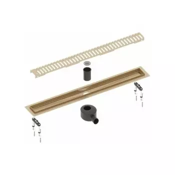 Душевой лоток TIMO Drain System 800 с вставкой "lines", Золото матовое (DS230108/17)