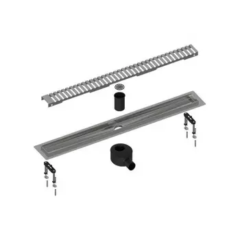 Душевой лоток TIMO Drain System 900 с вставкой "lines", Сатин (DS230109/01)