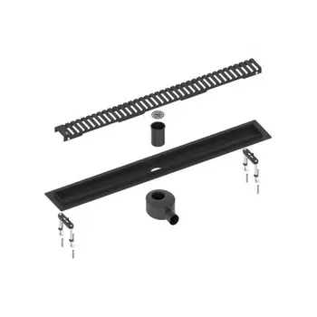 Душевой лоток TIMO Drain System 900 с вставкой "lines", Чёрный (DS230109/03)