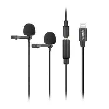 Двойной петличный микрофон Boya BY-M2D с переходником Lightning для устройств Apple