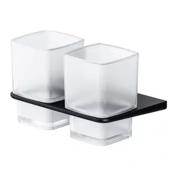 Двойной стеклянный стакан с настенным держателем AM.PM Inspire 2.0 A50A343422 черный