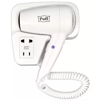 Фен Puff-1200B 1405.002 1.2кВт белый с доп. розеткой