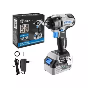 Гайковерт аккумуляторный бесщеточный DEKO ZKIS, 20В, 1*4.0Ач, 420 Нм