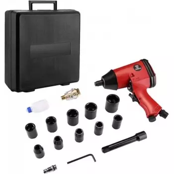 Гайковерт пневматический ударный DEKO DKPT01 SET 3 в чемодане с набором 16 предметов