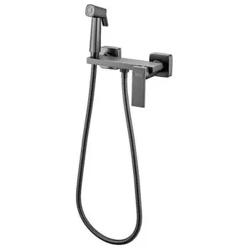 Гигиенический душ со смесителем Haiba оружейная сталь (HB5517-3)