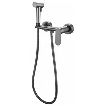 Гигиенический душ со смесителем Haiba оружейная сталь (HB5516-3)