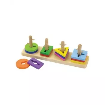 Головоломка"Геометрические фигуры" 12 деталей в коробке VIGA VG50968