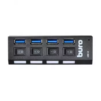 Хаб-разветвитель USB 3.0 Buro BU-HUB4-U3.0-L 4порт. черный