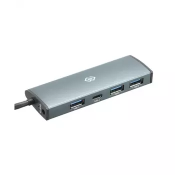 Хаб-разветвитель USB-C Digma HUB-3U3.0С-UC-G 4порт. серый