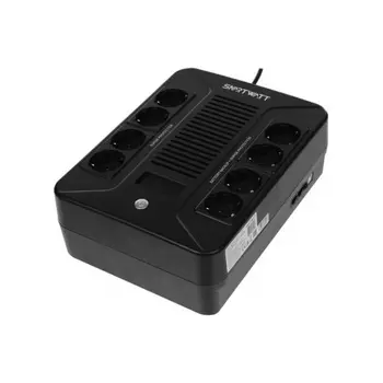 ИБП SMARTWATT UPS SAFE PRO LCD 600 Line-interactive 600VA/360W Brick (Euro x8, USB, RJ11/RJ45 protection, LCD, 275x210x95(мм), 4,8 кг, гарантия 3года (ИБП) 12мес (АКБ)) (3703020280001)