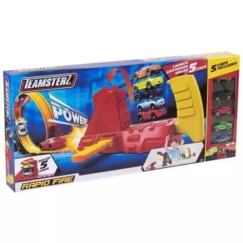 Игровой набор Teamsterz "Большая трасса Rapid Fire" с пусковым механизмом и 5 машинками арт.1416442.00
