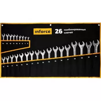 Inforce Набор комбинированных ключей Non-Slip 26 предметов 06-05-32