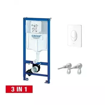 Инсталляция Grohe 38721001 для унитаза Rapid SL с панелью смыва Skate Air 3 режима комплект 3-в-1