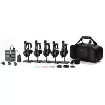 Интерком система одновременной связи WiTalk9SE-5S для 5 человек (5 гарнитур в комплекте), черный