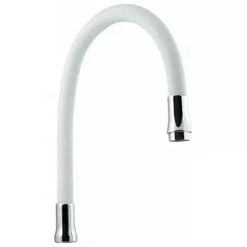 Излив Славен гибкий силикон, с аэратором, белый (СЛ-ЗП-098)