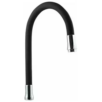 Излив Славен гибкий силикон,с аэратором, черный (СЛ-ЗП-099)