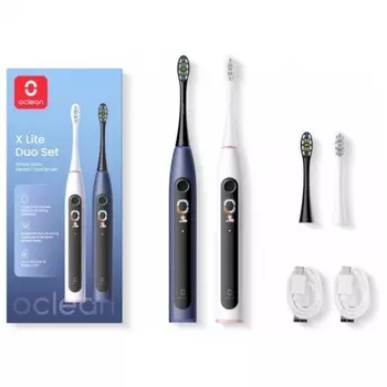 Электрическая зубная щетка Комплект Oclean X Lite Duo Set (Серый + Темно-синий)