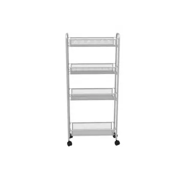 Этажерка "Ладья 14К" метал. на колесиках (98,5х45х18 см) металлик Э 372 ГР