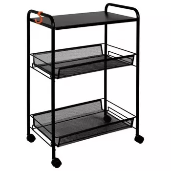 Этажерка Ладья 24 метал. (44*25*100 см) черный Э 556 Ч