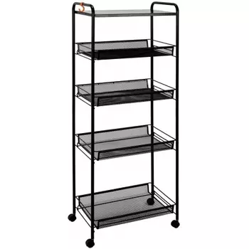 Этажерка "Ладья 35КС" метал ( 45*30*119 см ). черный Э 410 Ч