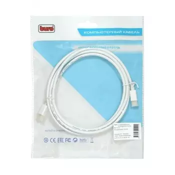 Кабель аудио-видео Buro 12v miniDisplayport (m)-miniDisplayport (m) 2м контакты позолото белый (BHP MDPP-2)