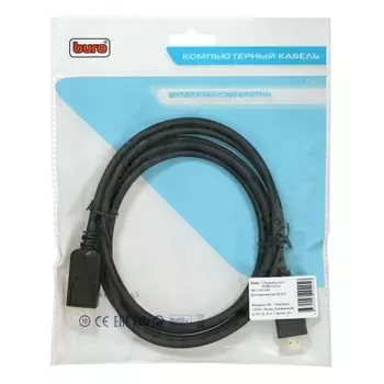 Кабель аудио-видео Buro v 12 DisplayPort (m)-HDMI (m) 2м контакты позолото черный (BHP DPP_HDMI-2)